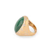 Charger l&#39;image dans la galerie, Bague or jaune brossée ornée d&#39;une malachite
