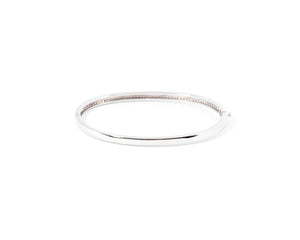 Bracelet  or gris rigide ouvrant en diamant